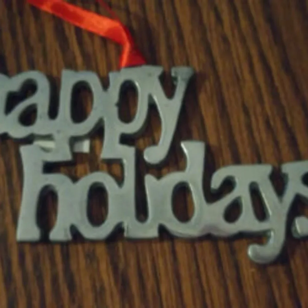 Happy Holidays metal christmas ornament